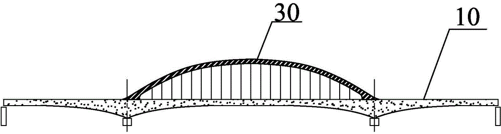 Continuous beam arch combined bridge of fish bone beam structure