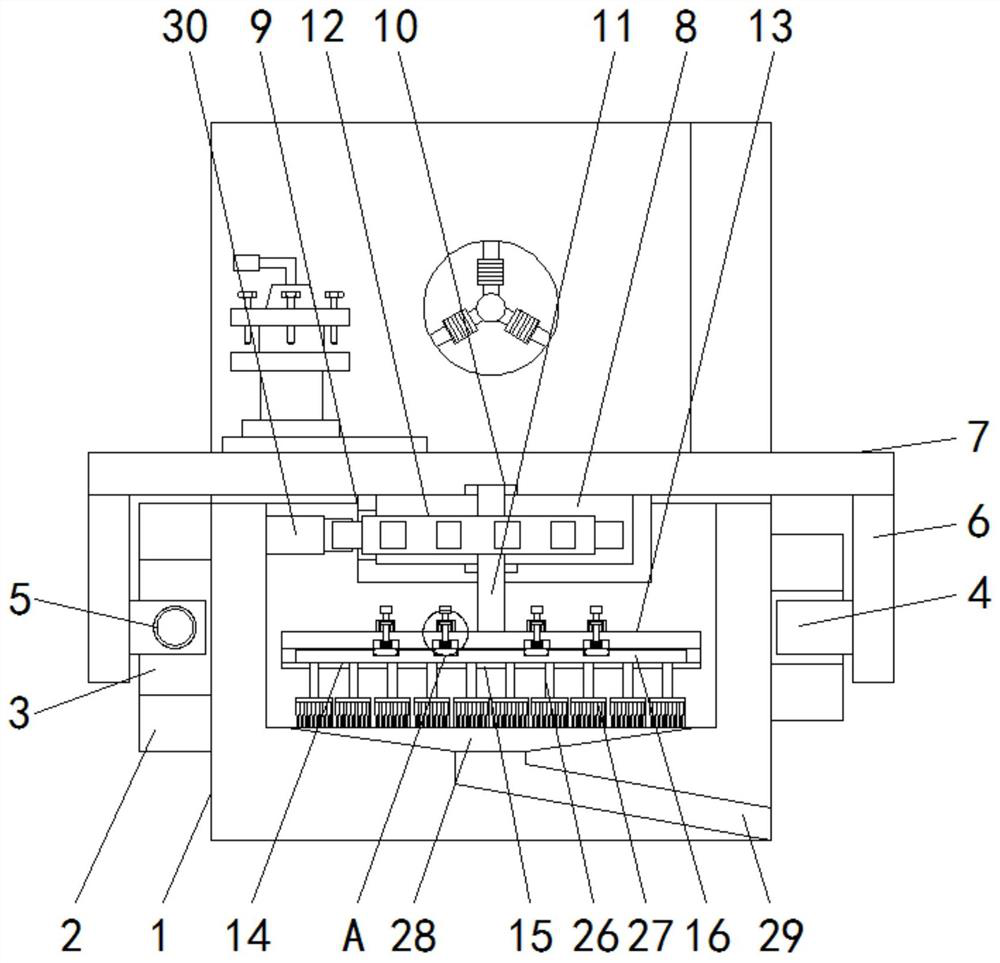 A worm processing device for cleaning waste