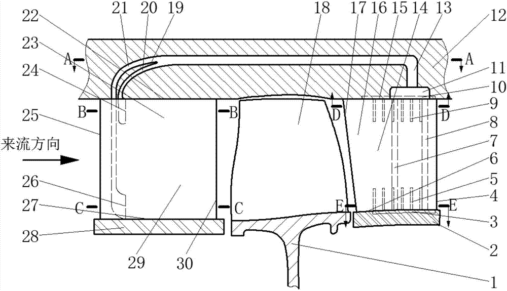 Multistage axial flow compressor capable of achieving front-back stage stator self-adaptive air blowing and suction