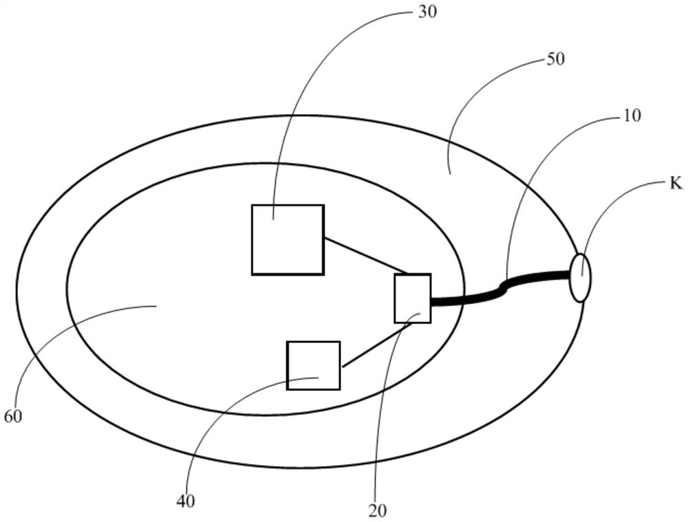 Circuit and IoT terminal with antenna function and button function