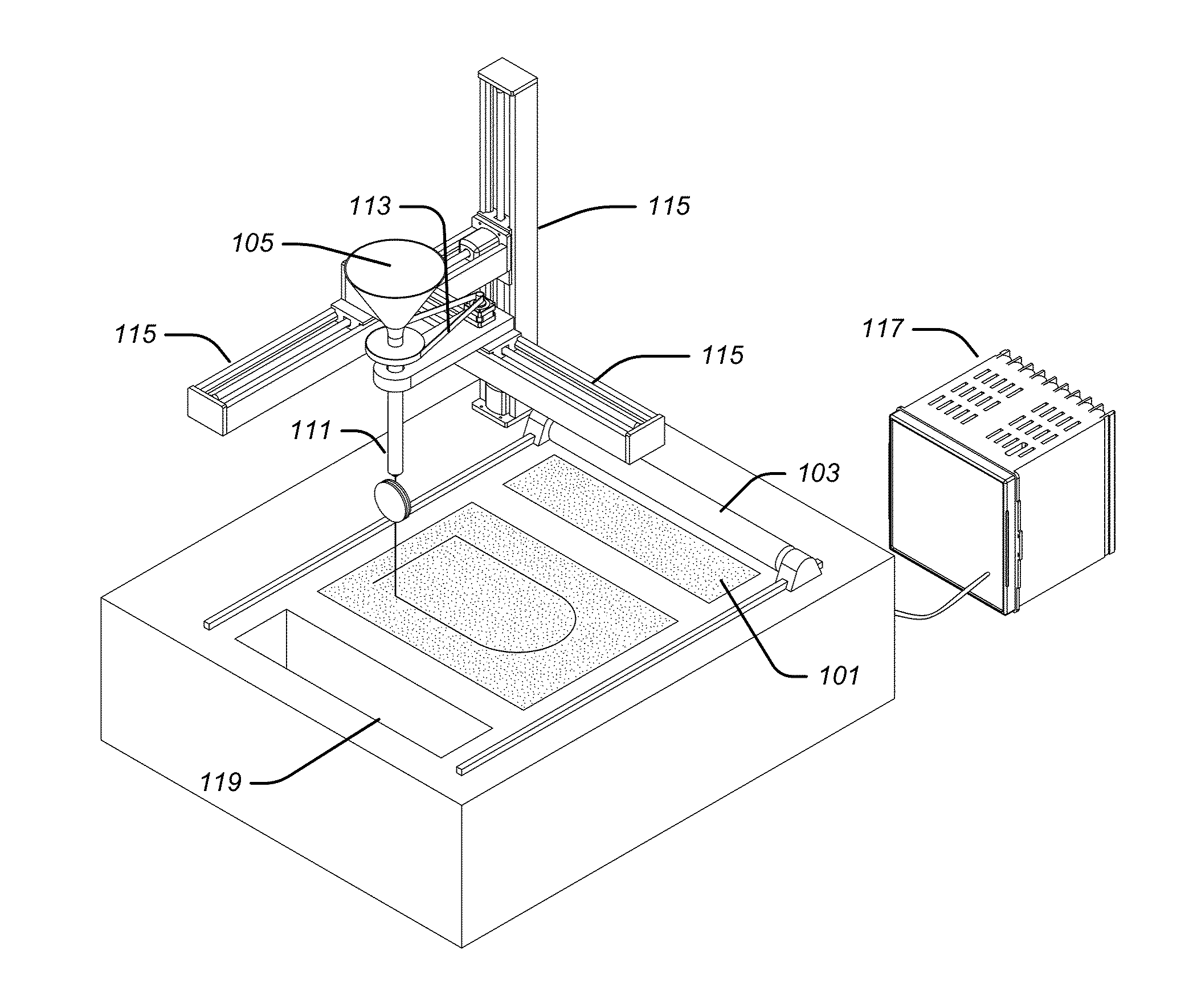 Inserting inhibitor to create part boundary isolation during 3D printing