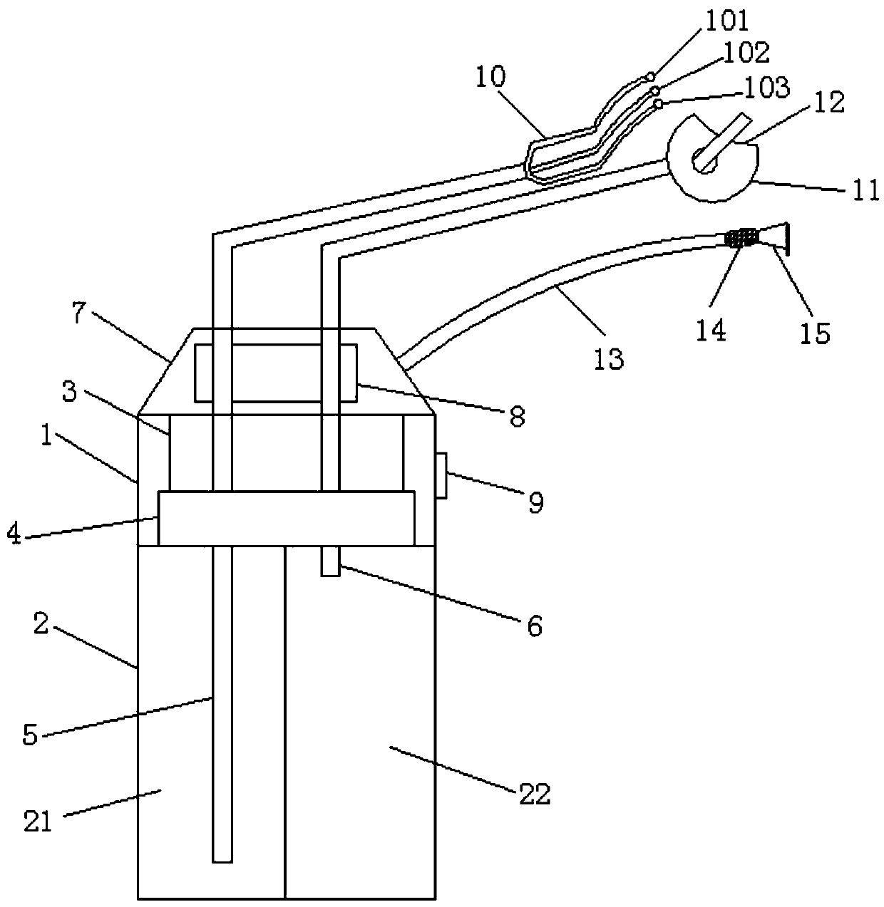 Oral cavity cleaning device used for department of stomatology