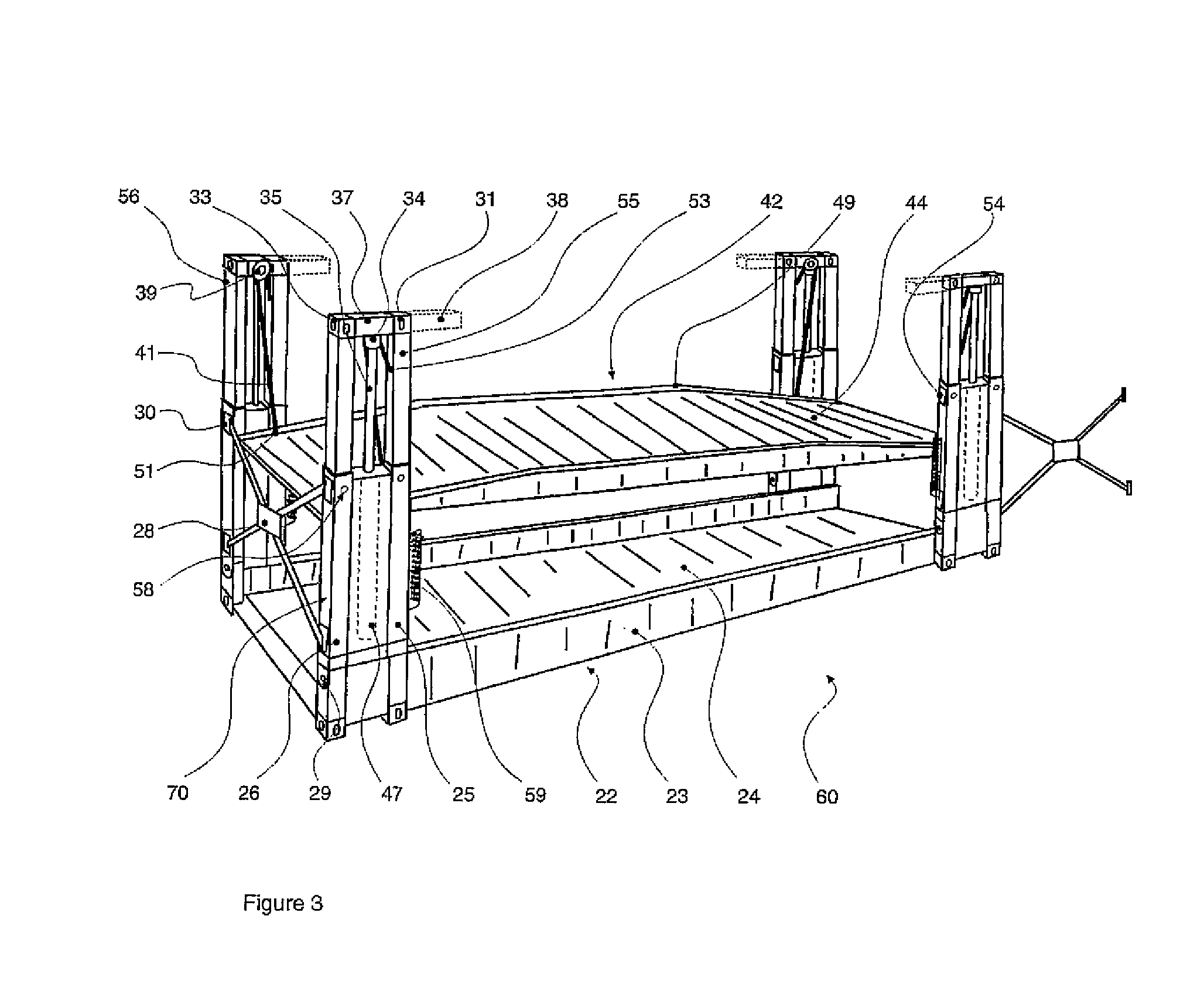 Collapsible flat rack