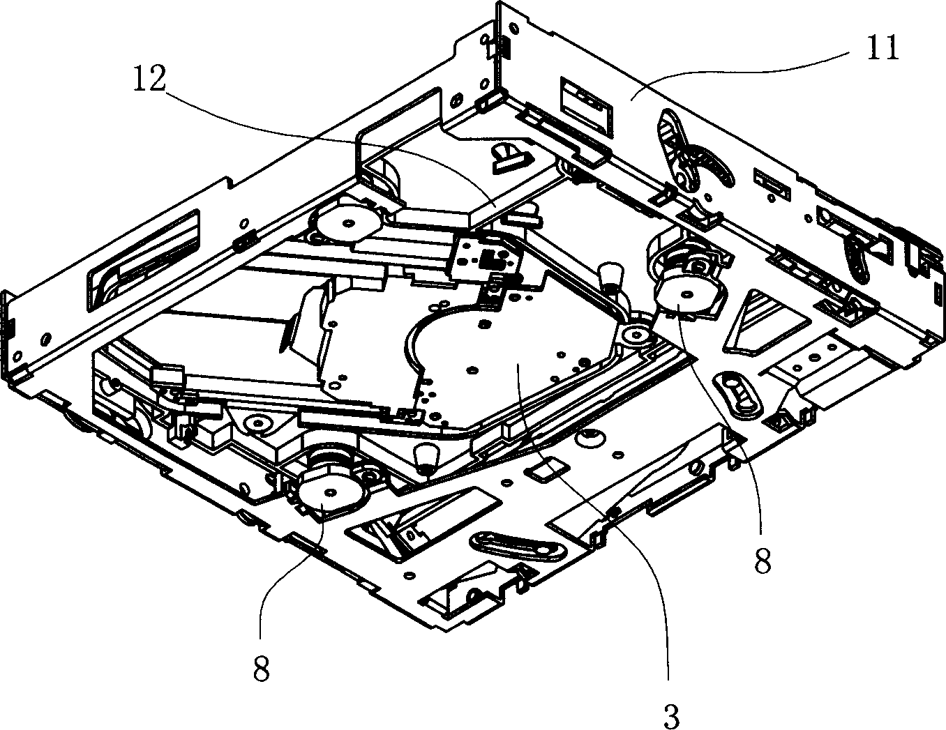 Suction disk loading device and core vibration abatement and core anti-vibration method