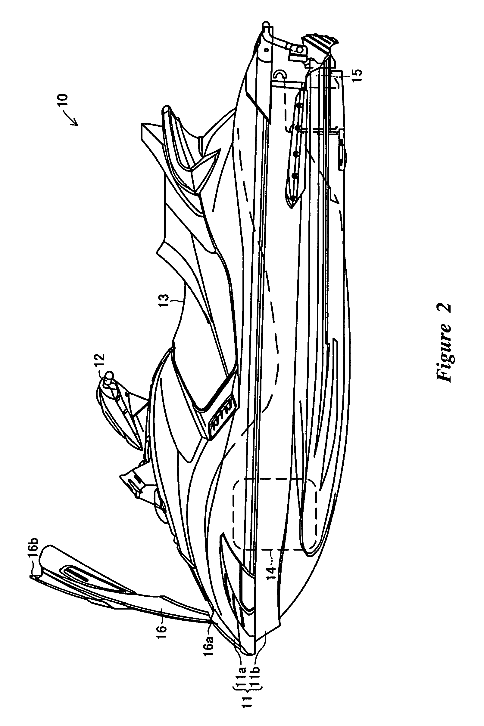 Fluid filler opening system for a small planing boat