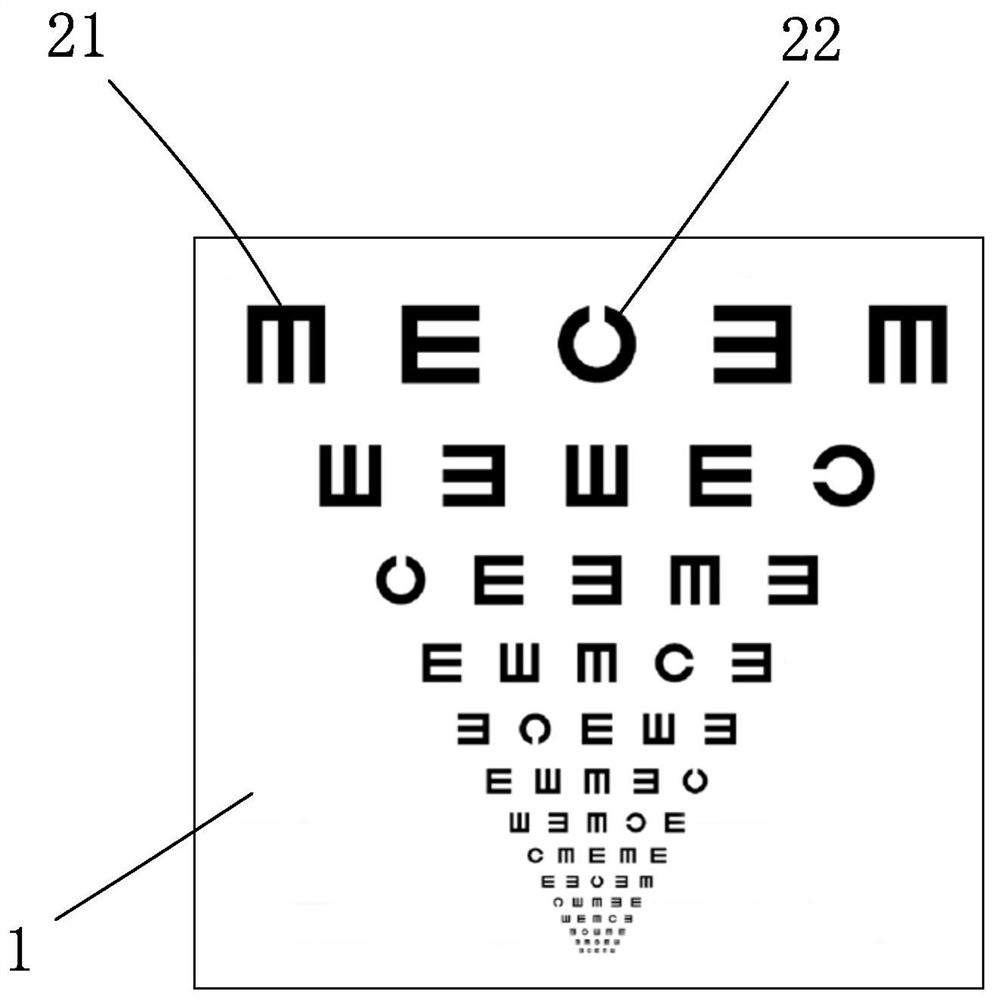 Visual chart suitable for clinical test and use method thereof