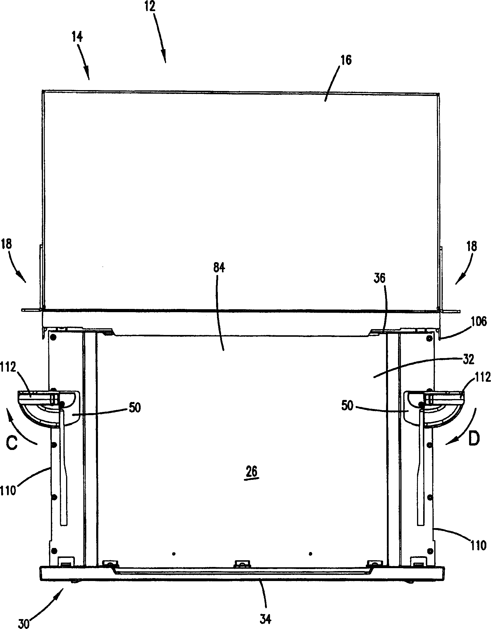 Slide arrangement for cable drawer