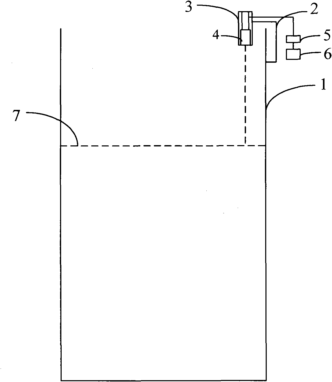 Liquid level measurer for mortar box or mud box