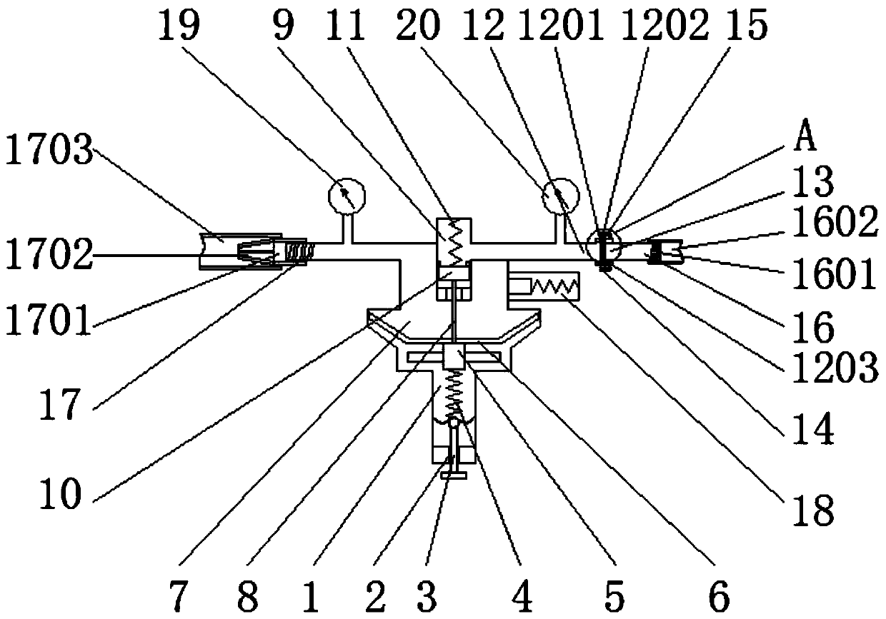 Pressure reducing valve installed on liquefied petroleum gas steel cylinder valve