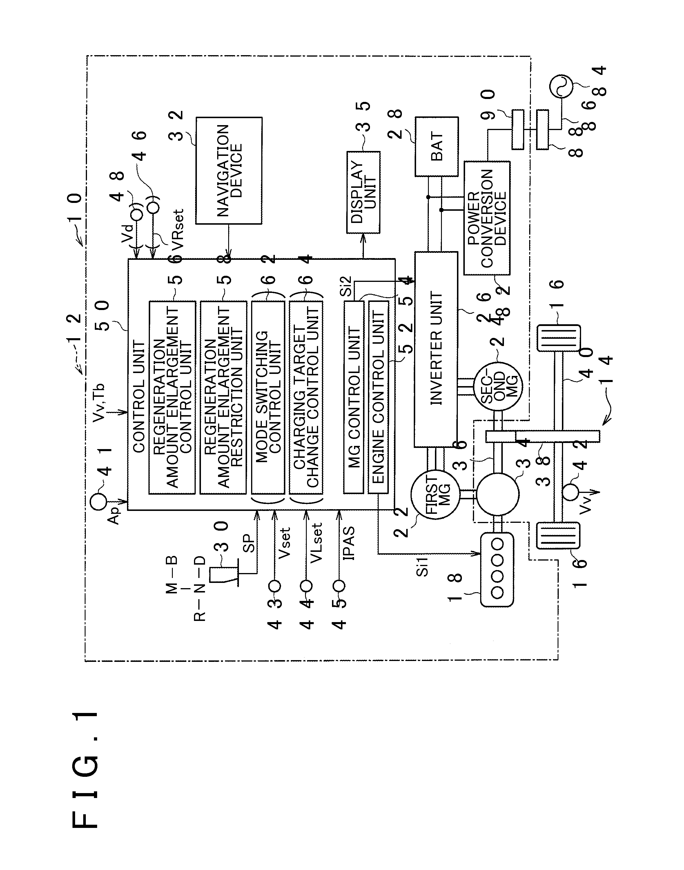 Vehicle equipped with regenerative generator