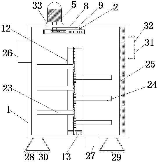 A plastic granule mixer with two-way mixing function