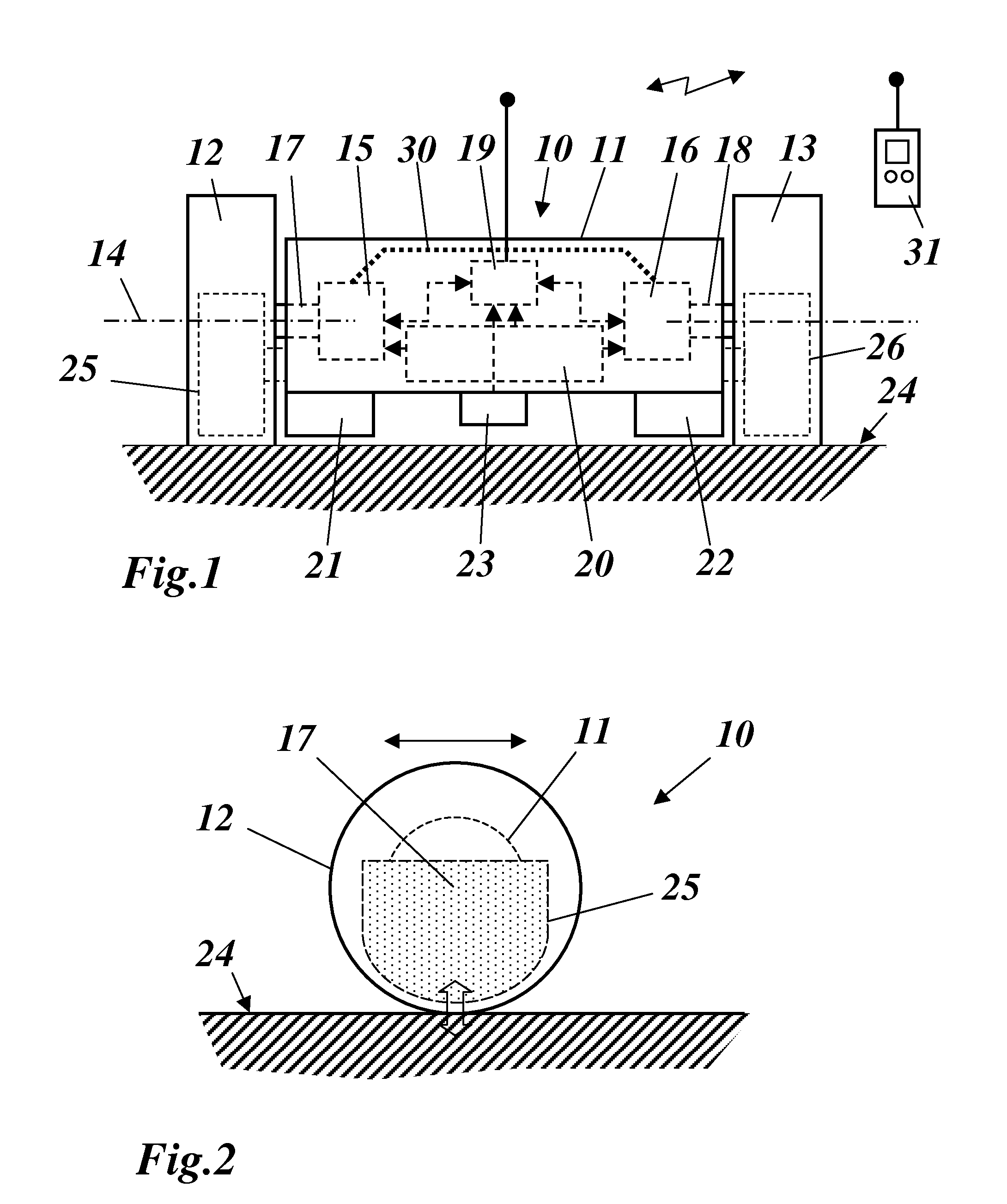 Vehicle and method for the independent inspection of hard-to-reach inner spaces