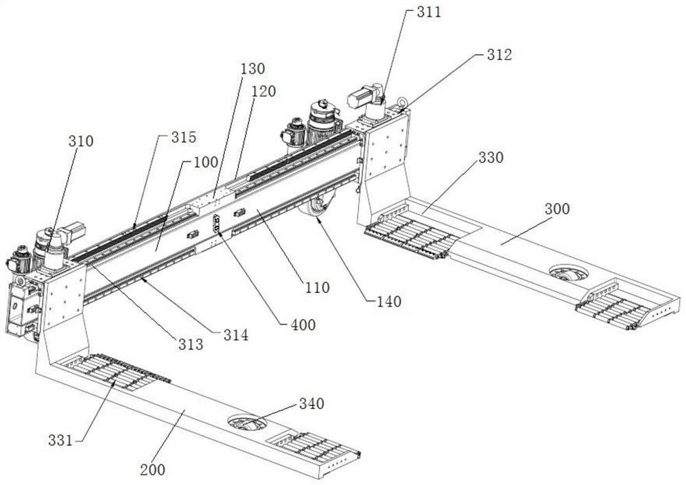 Two-prong parking robot capable of forklifting from outside of side face and parking method