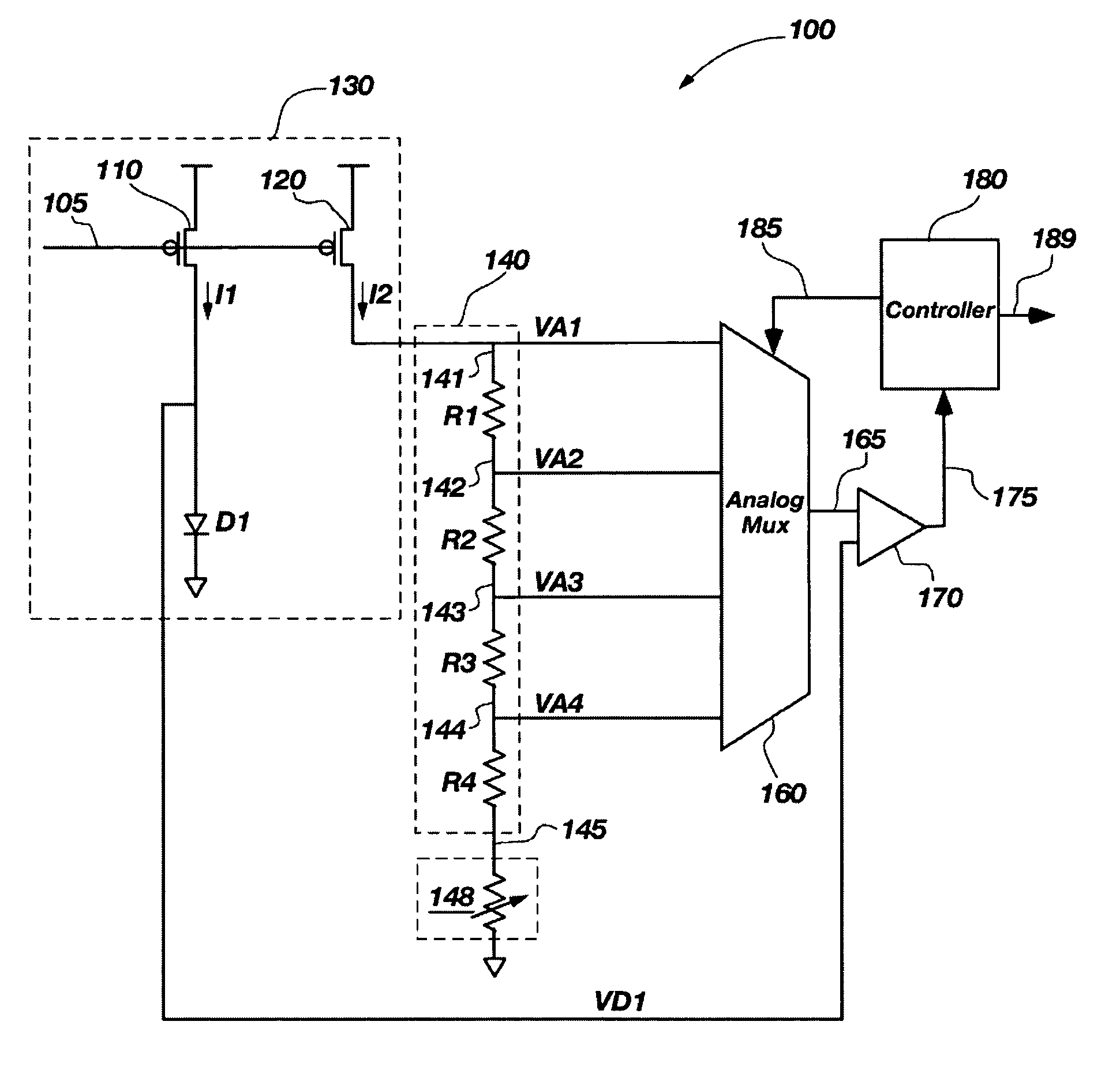 Method and apparatus for low voltage temperature sensing