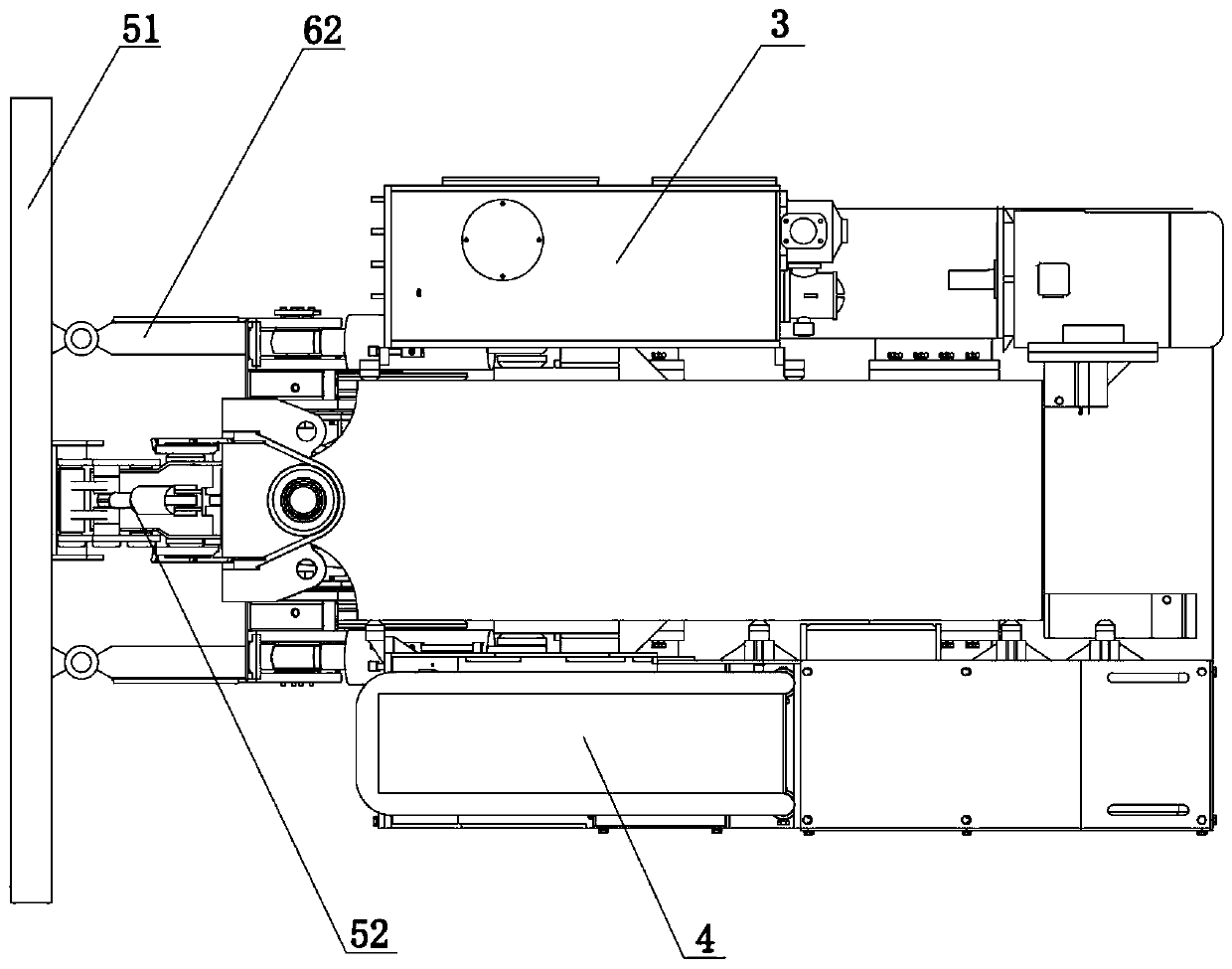 End slope mining goaf filling machine and filling method thereof