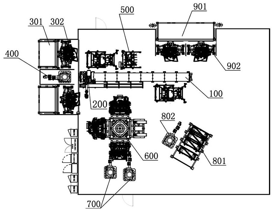 Flexible automatic door cover hemming production line