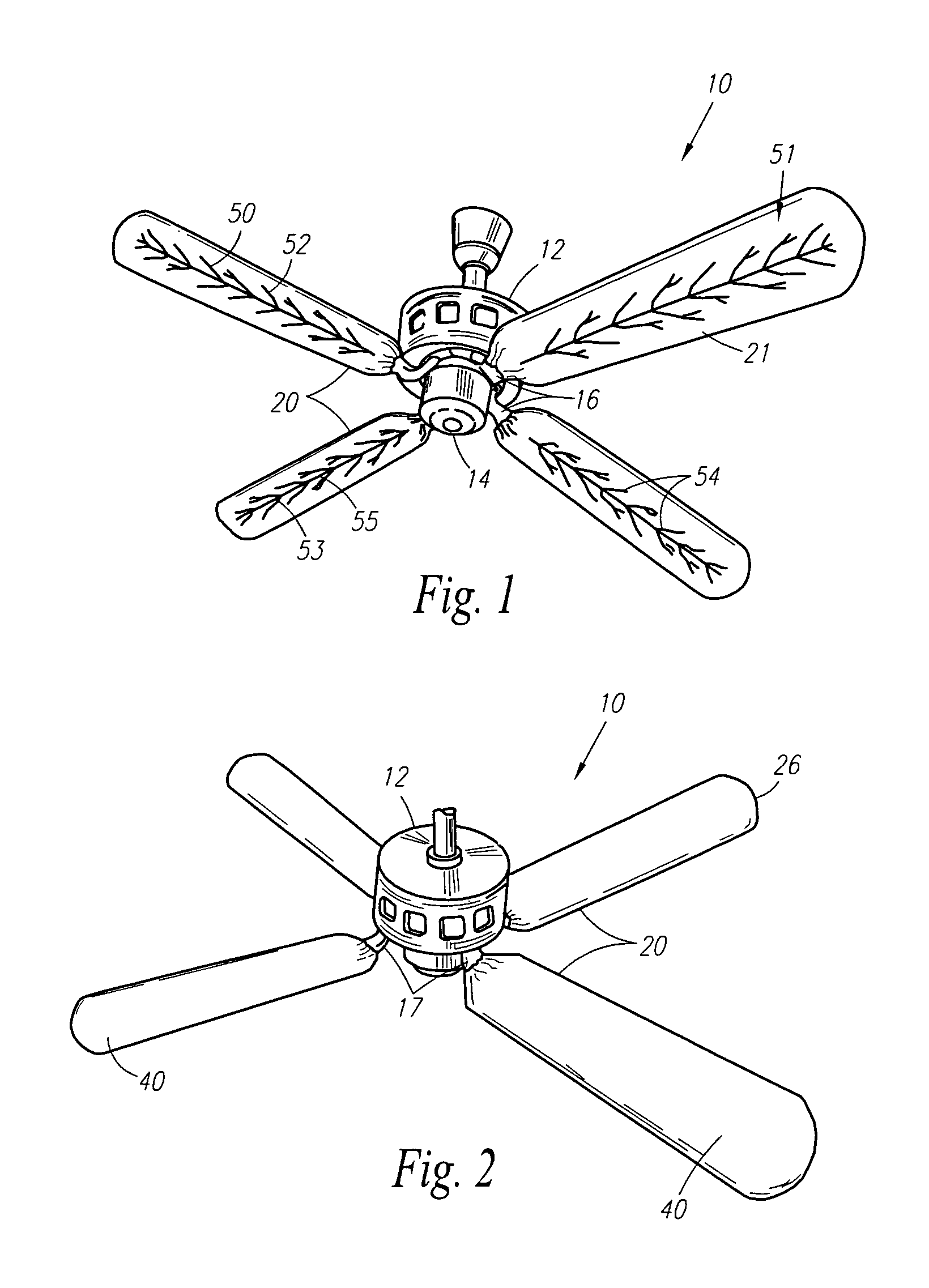 Kit for decorating ceiling fan blades