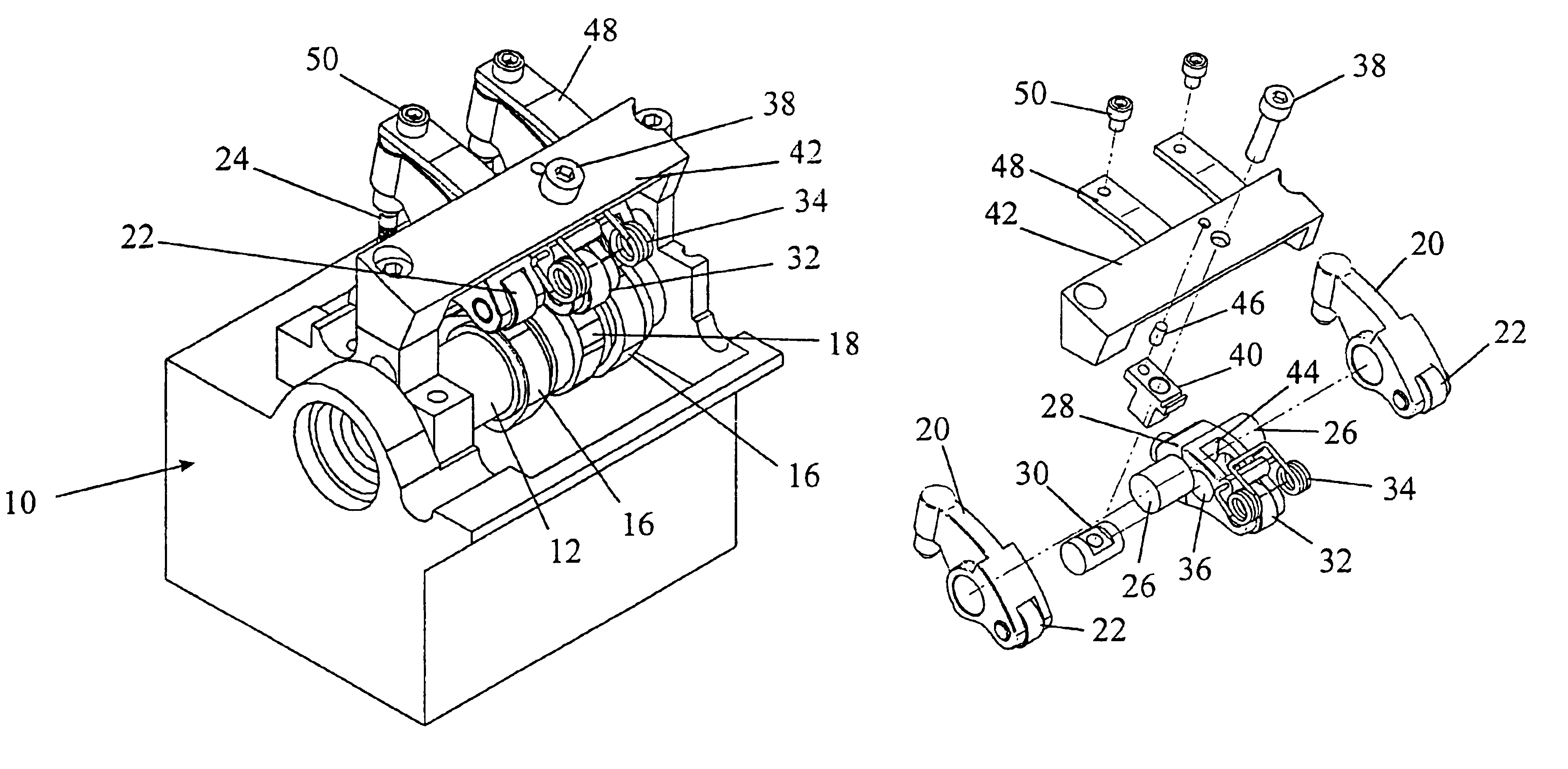 Engine with variable valve mechanism