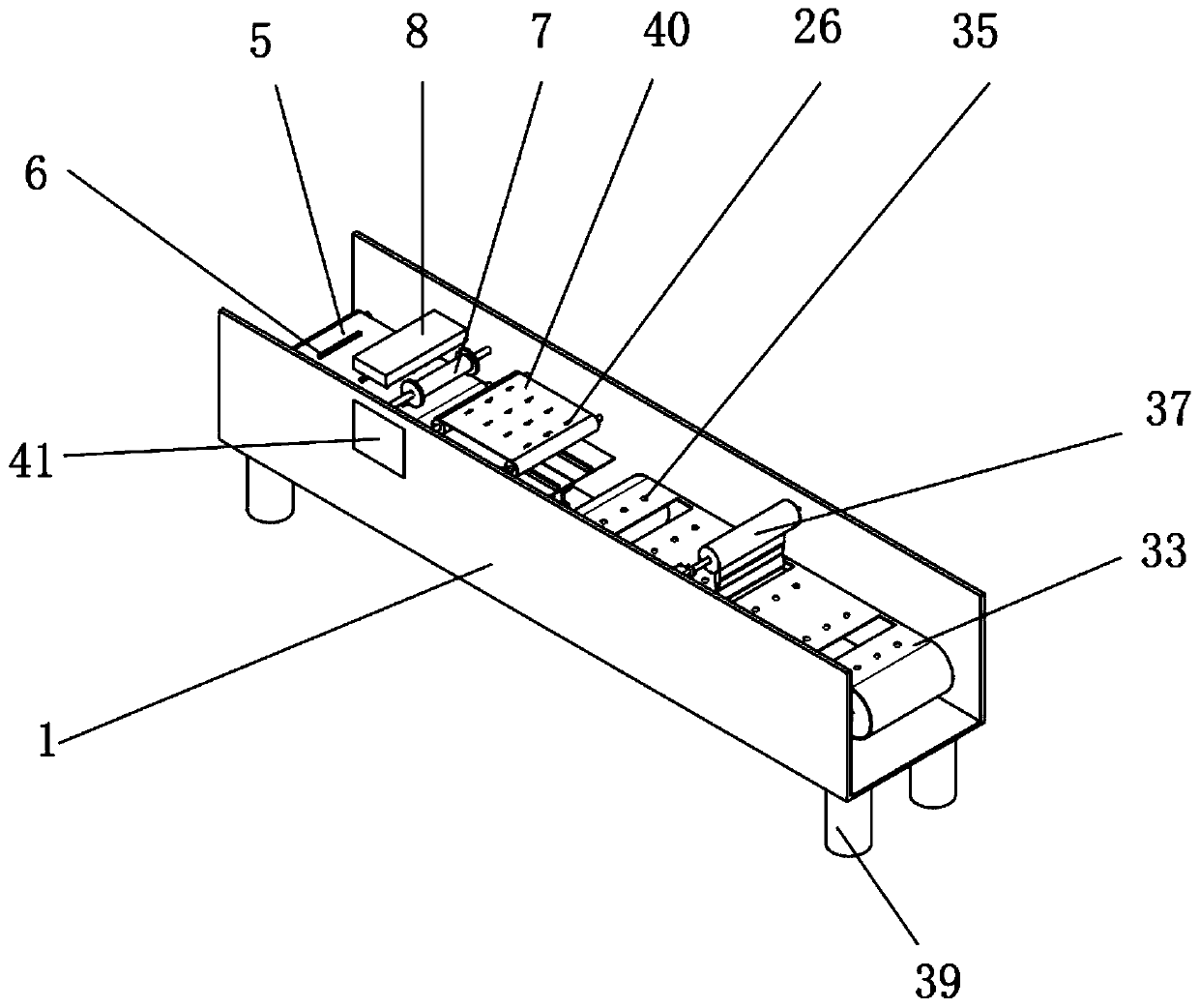 Crumb removing and sterilization integrated conveyor