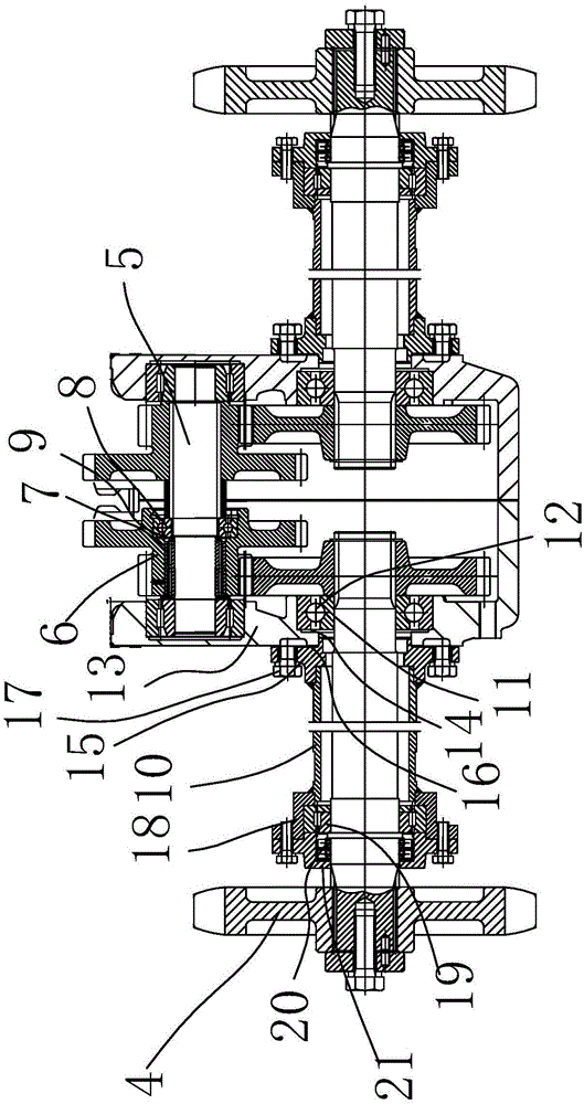 Walking power output mechanism of combine-harvester