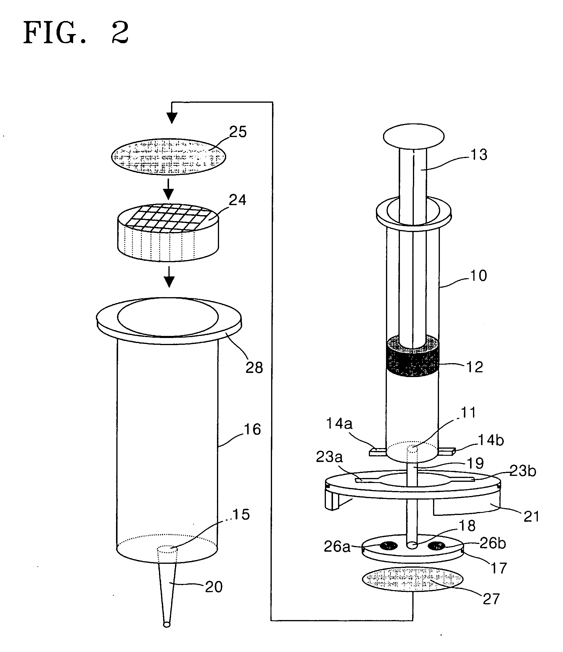 Device and method for pre-treating and injecting liquid specimen