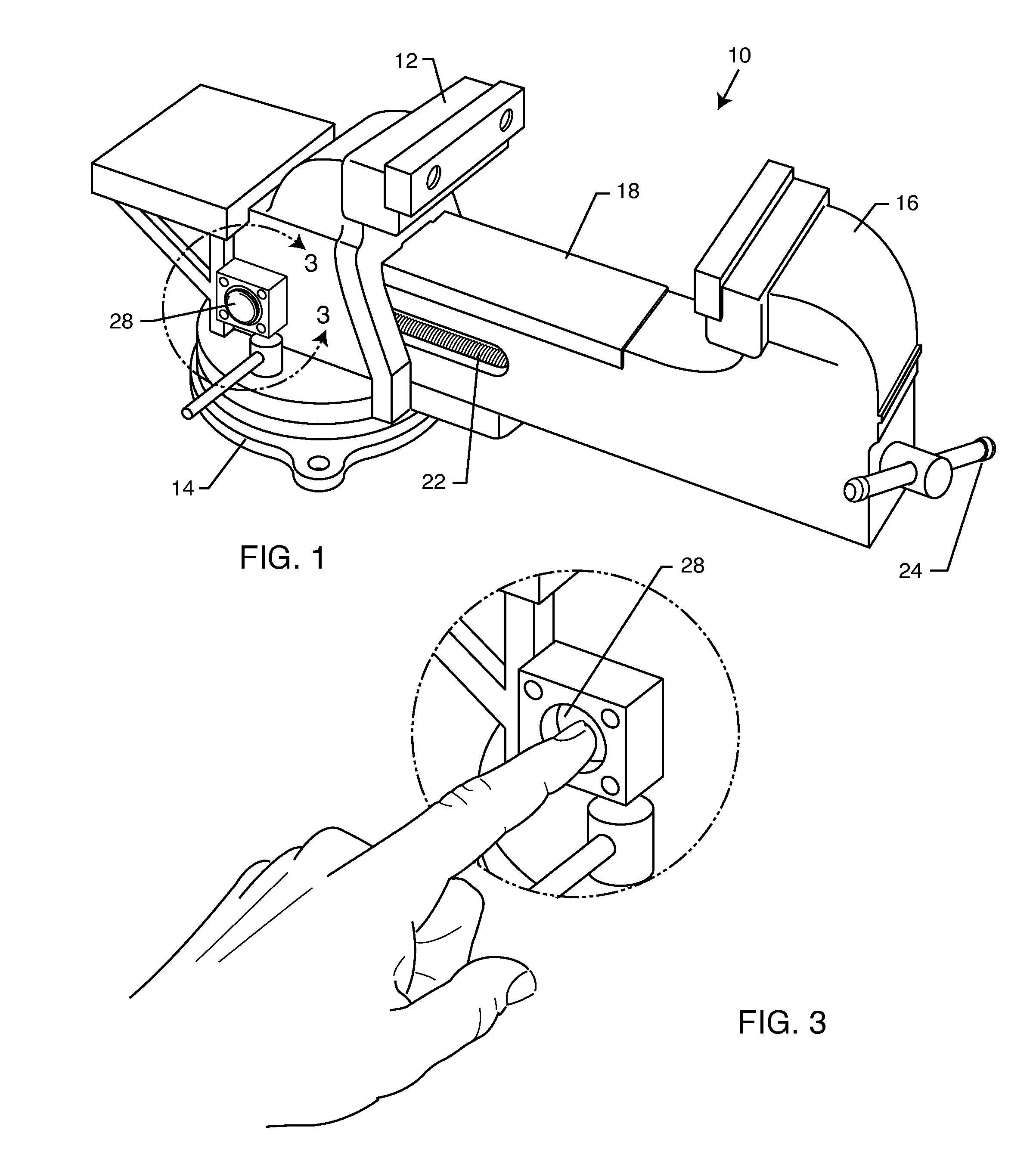 Quick release bench vise system