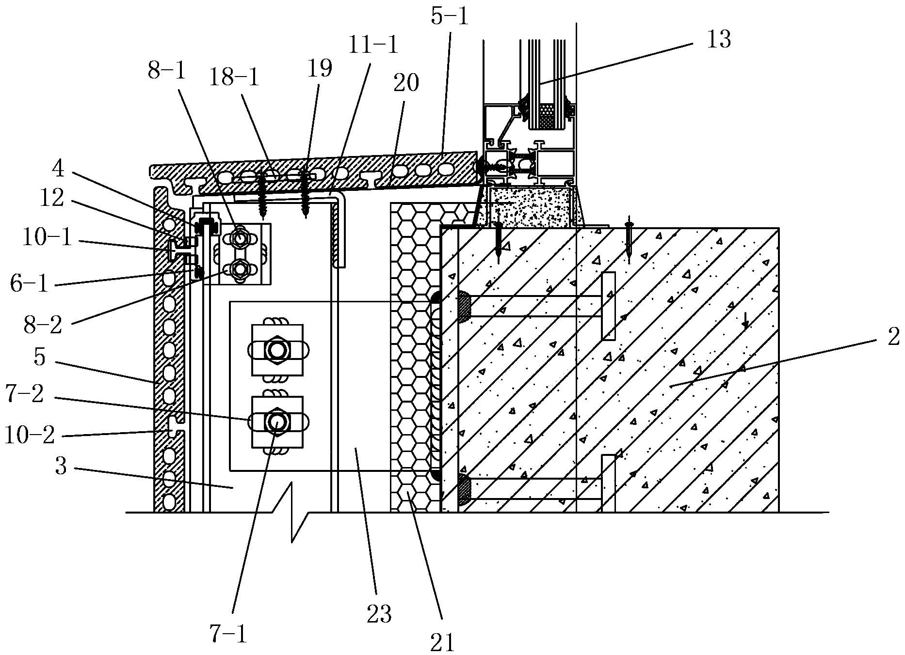 Installation and construction method for ceramic plate curtain wall