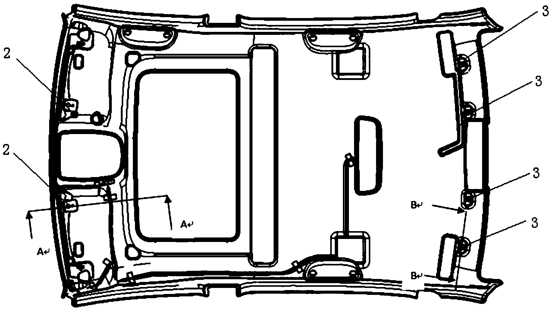 Automobile and roof mounting structure thereof