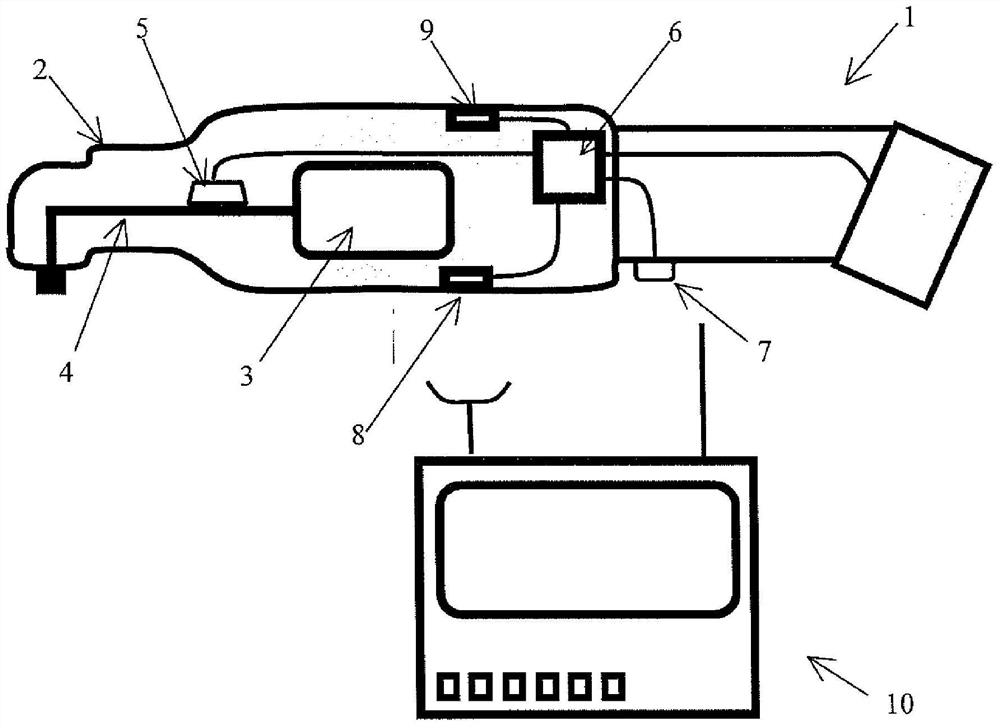 Device for duplicating operating parameters recorded in the memory of an industrial tool