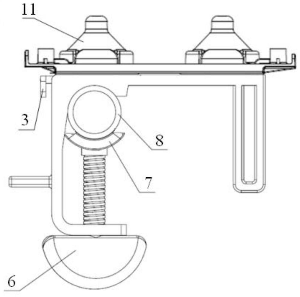 Rapid instrument fixing device capable of being connected with squarerod stretcher and roundrod stretcher