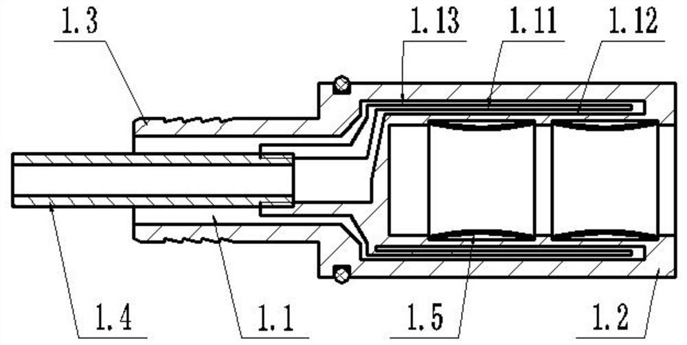 A liquid-cooled cable for a new energy electric vehicle liquid-cooled charging socket