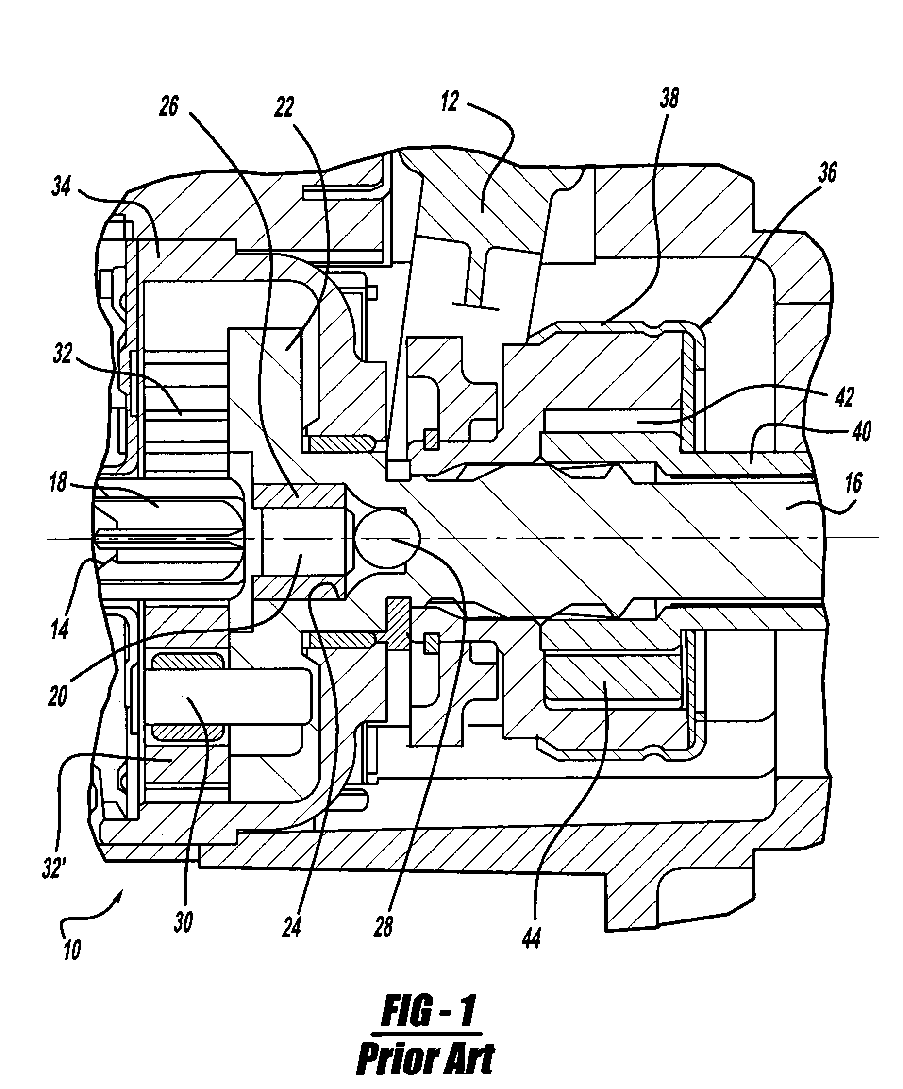 Integral one-way overrun clutch with epcicycle gear system