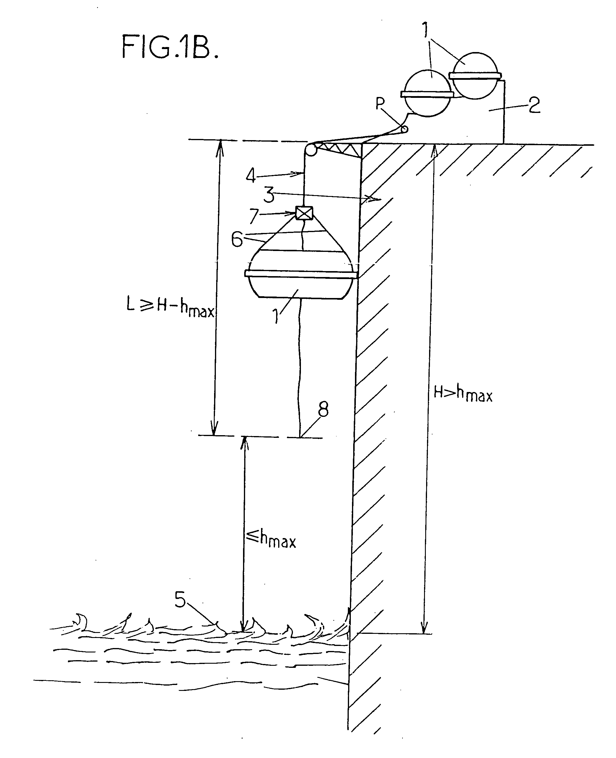 Method and device for launching into the water a means for life-saving at sea from a height greater than its maximum launch height