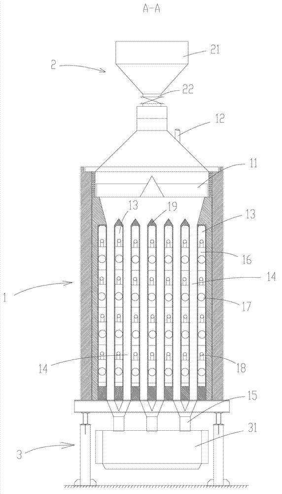 Oil shale external heat radiation type retort