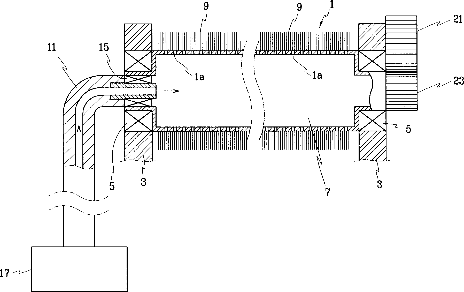 Glass panel cleaning device for flat panel display