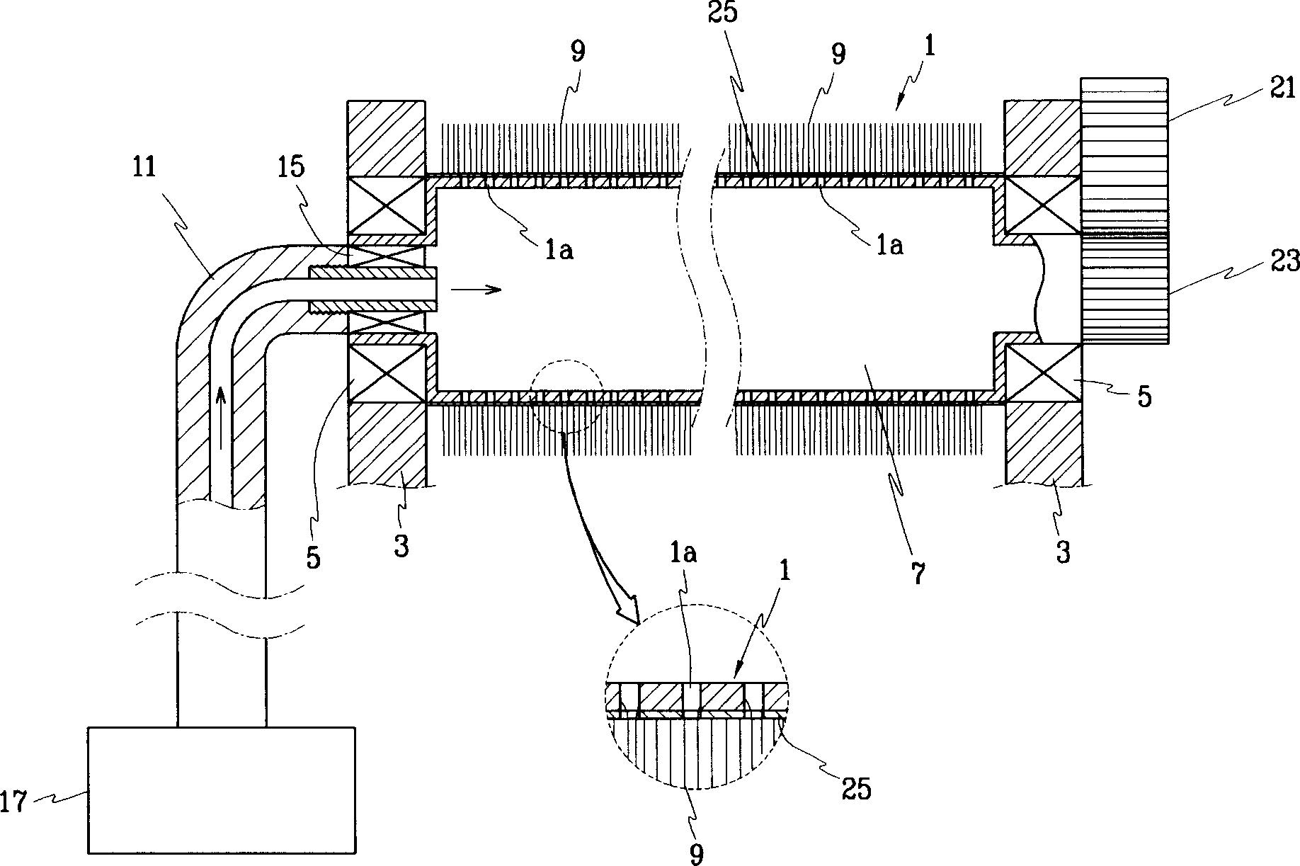 Glass panel cleaning device for flat panel display