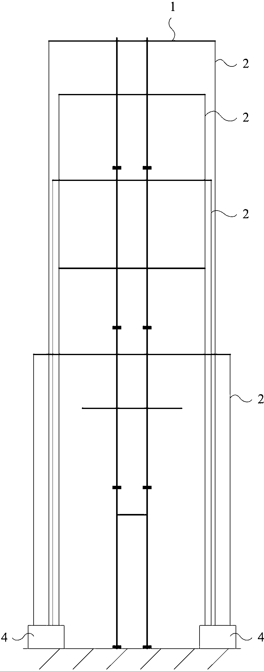 Method using static force scale model to test power transmission tower