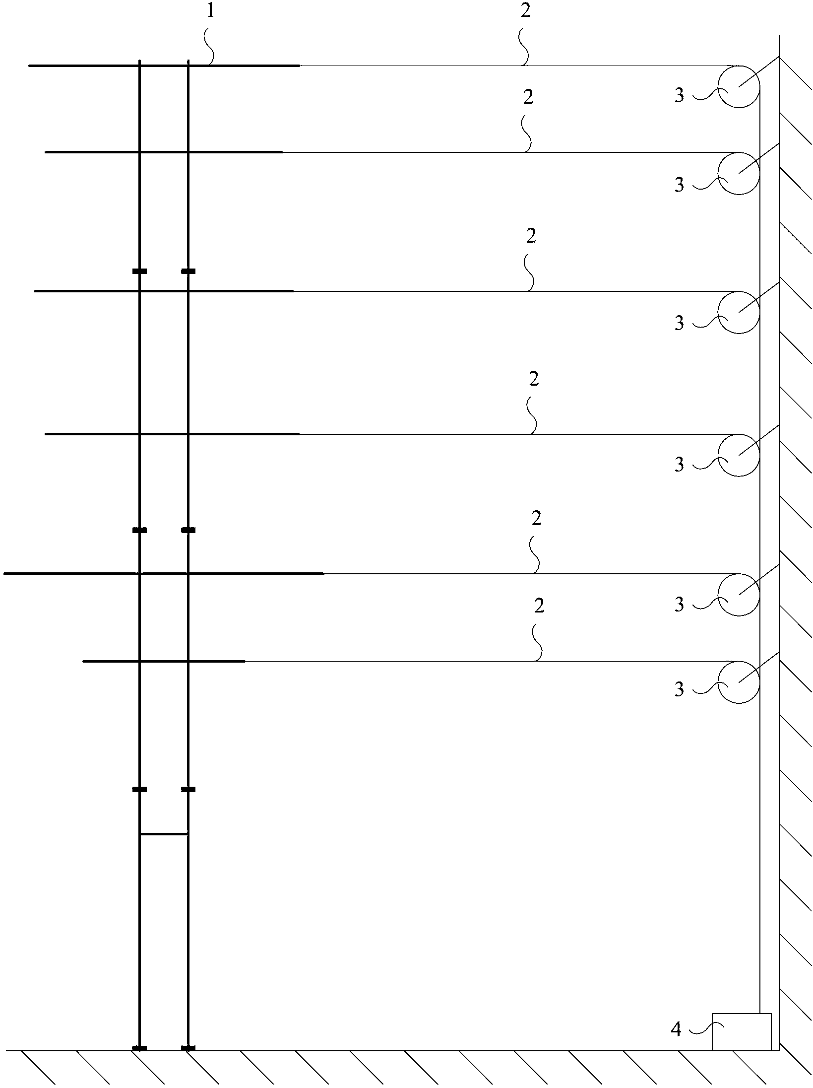 Method using static force scale model to test power transmission tower