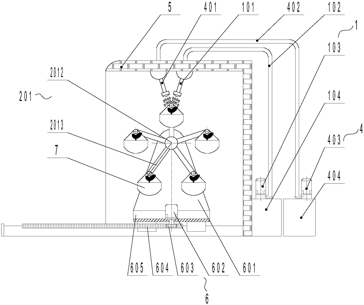 Automatic culture system for potted plants