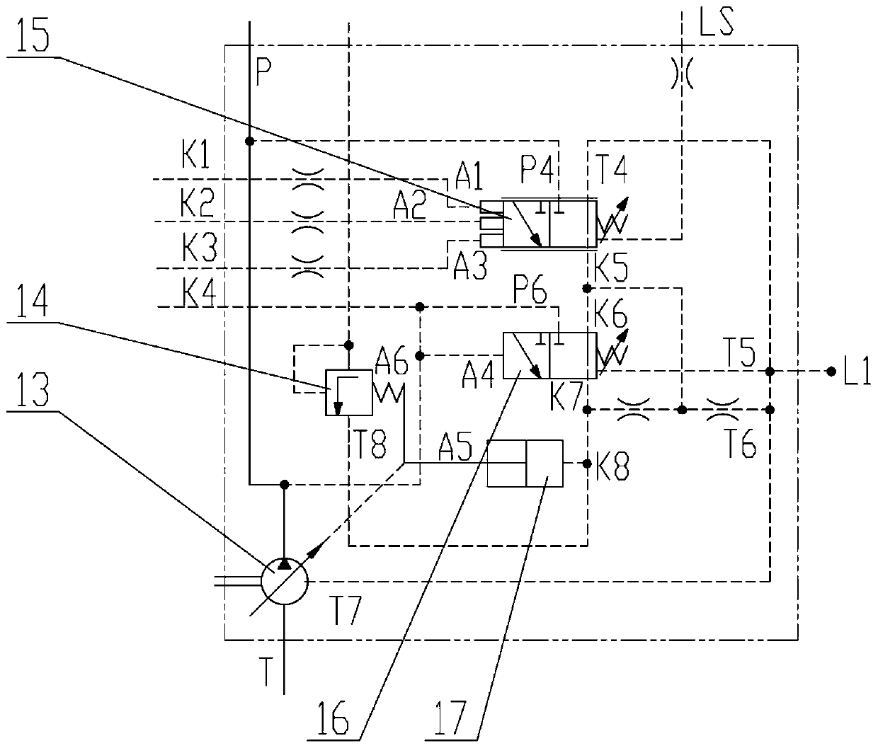 A loader electro-hydraulic composite control hydraulic system and its control method