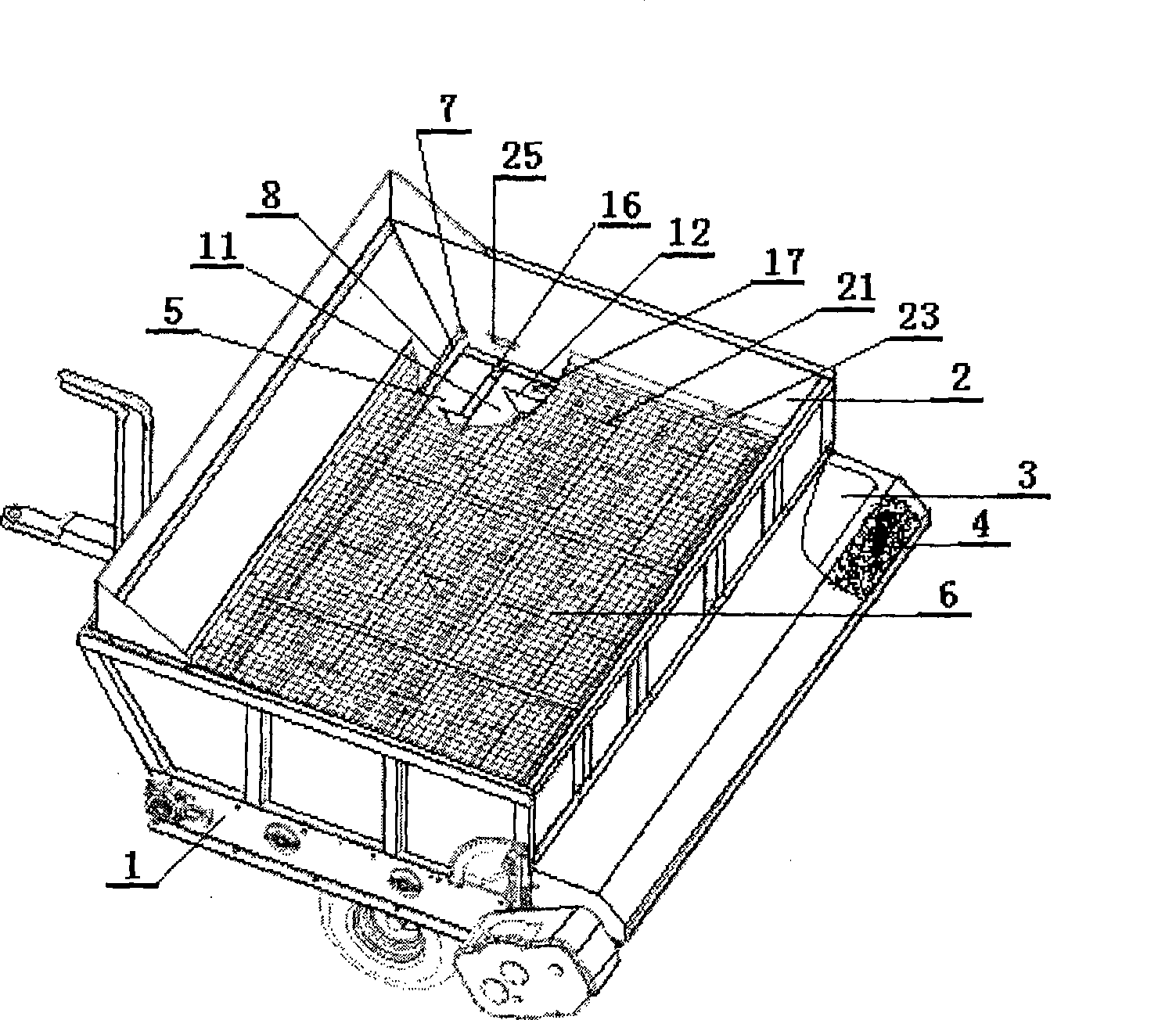 Sand-paving machine simultaneously having sand-sieving and pressure-reducing sand-guiding functions