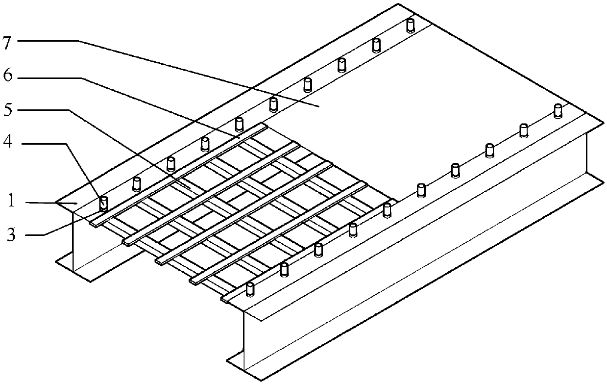 Efficient steel-concrete combined bridge panel template structure and application method