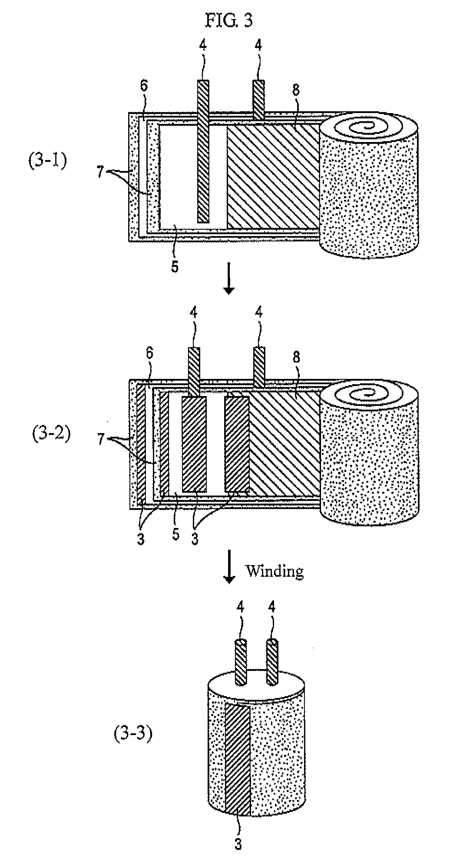 Pressure-sensitive adhesive tape for battery, battery using the pressure-sensitive adhesive tape and process for manufacturing a battery