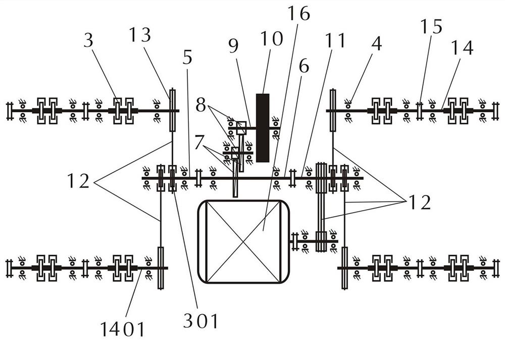 Multi-shaft and multi-floating-body wave power generating unit