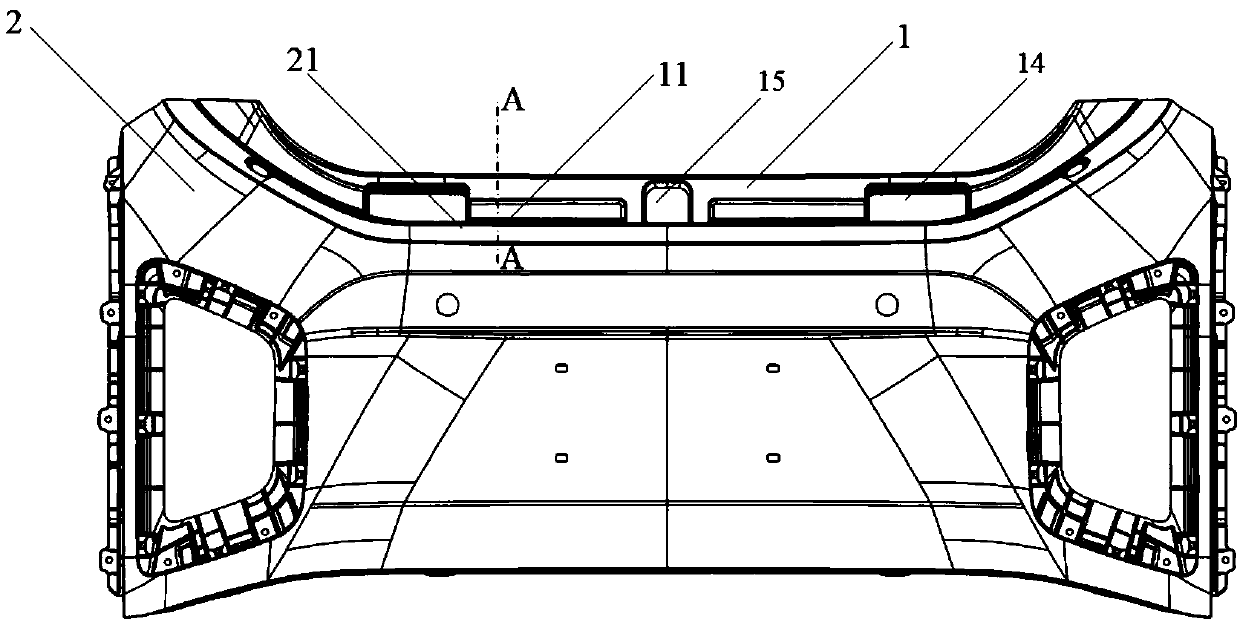 Mounting structure of automobile rear skin assembly