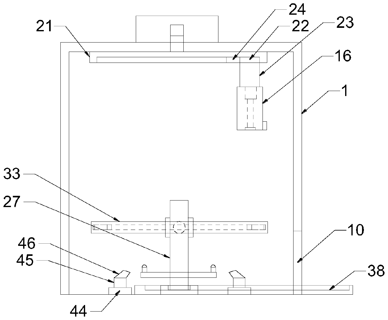 Automatic spraying device for server cabinet production