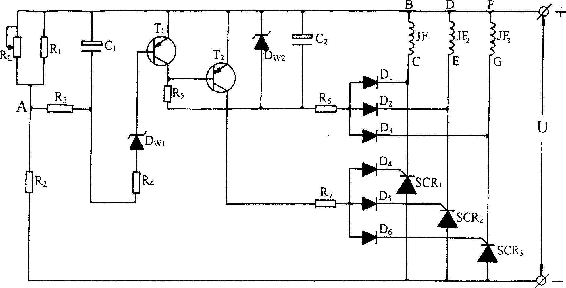 Three-phase half-wave controllable rectification and voltage stabilization type electronic regulator