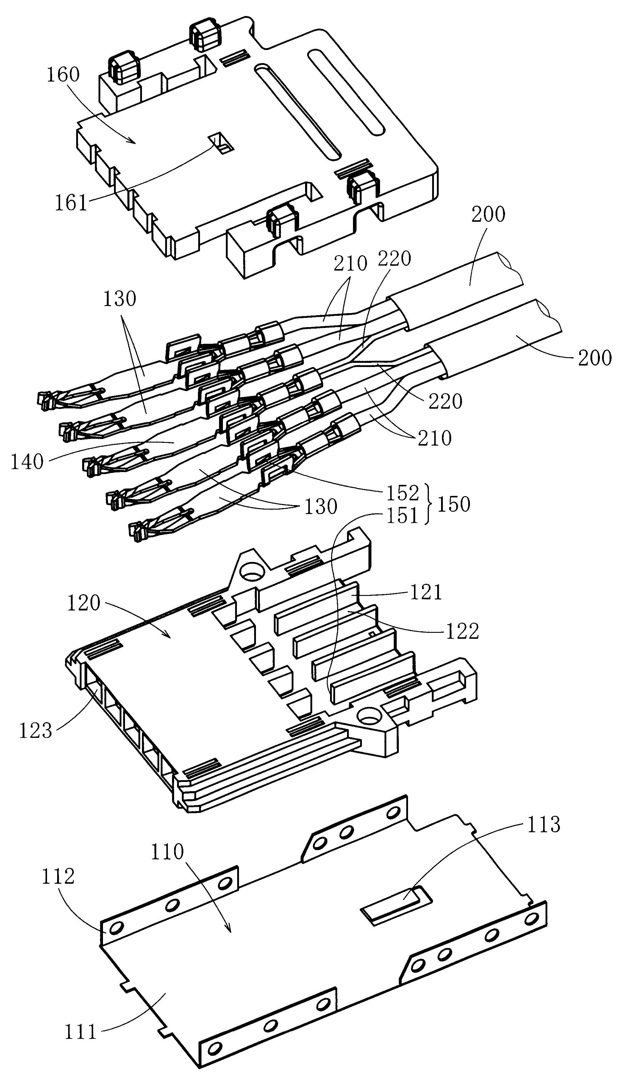 Electric connector for shielded cable, a connector body thereof and a method of producing the electric connector