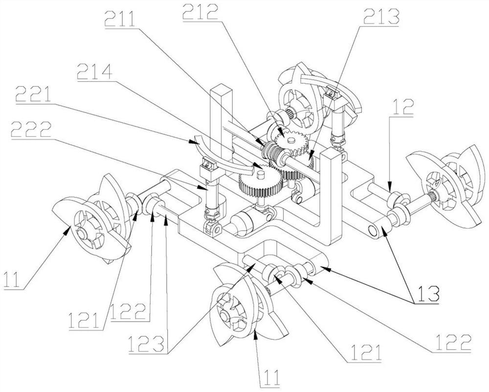 A kind of stair climbing deformation wheel set