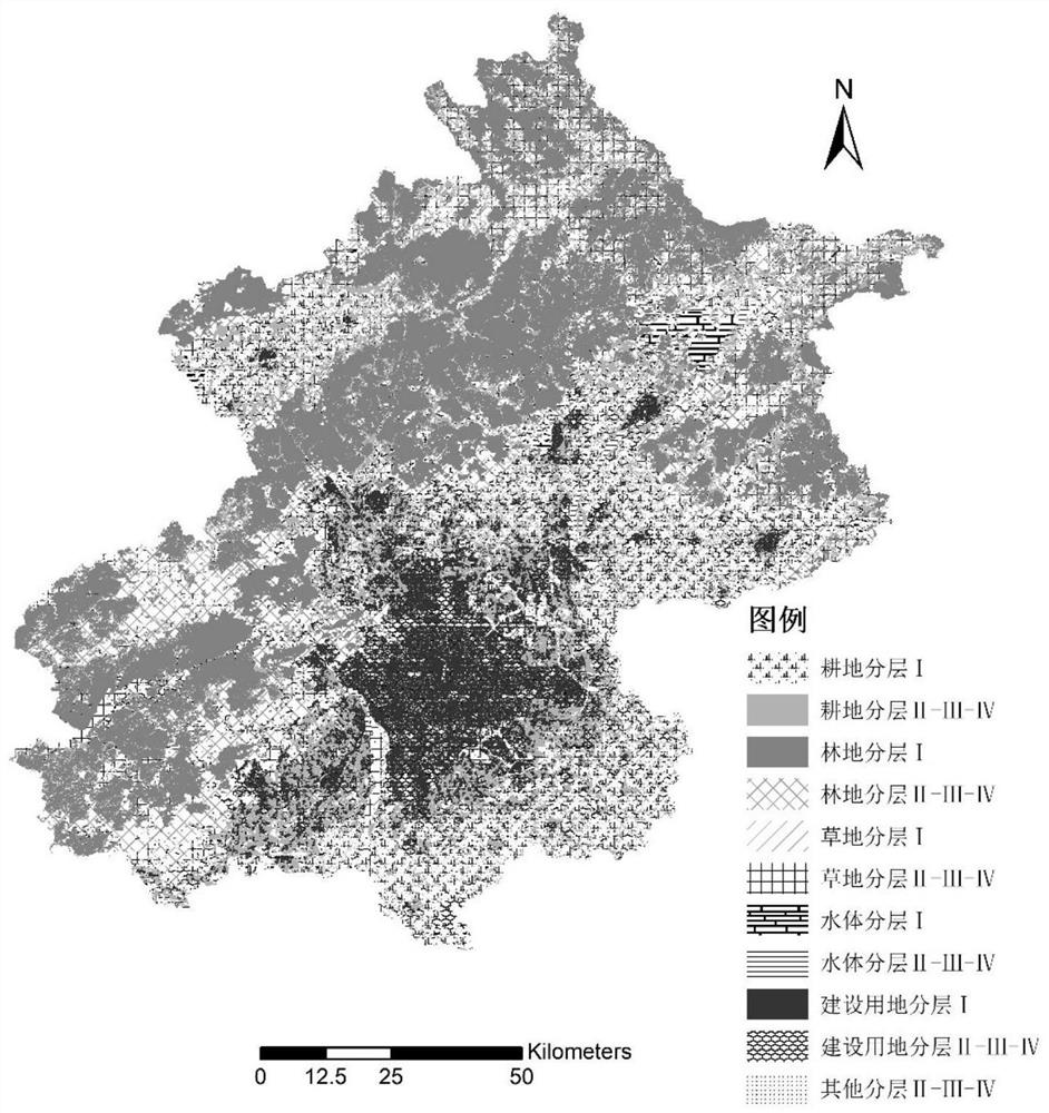 Spatial layering method and device based on remote sensing data products with different spatial resolutions